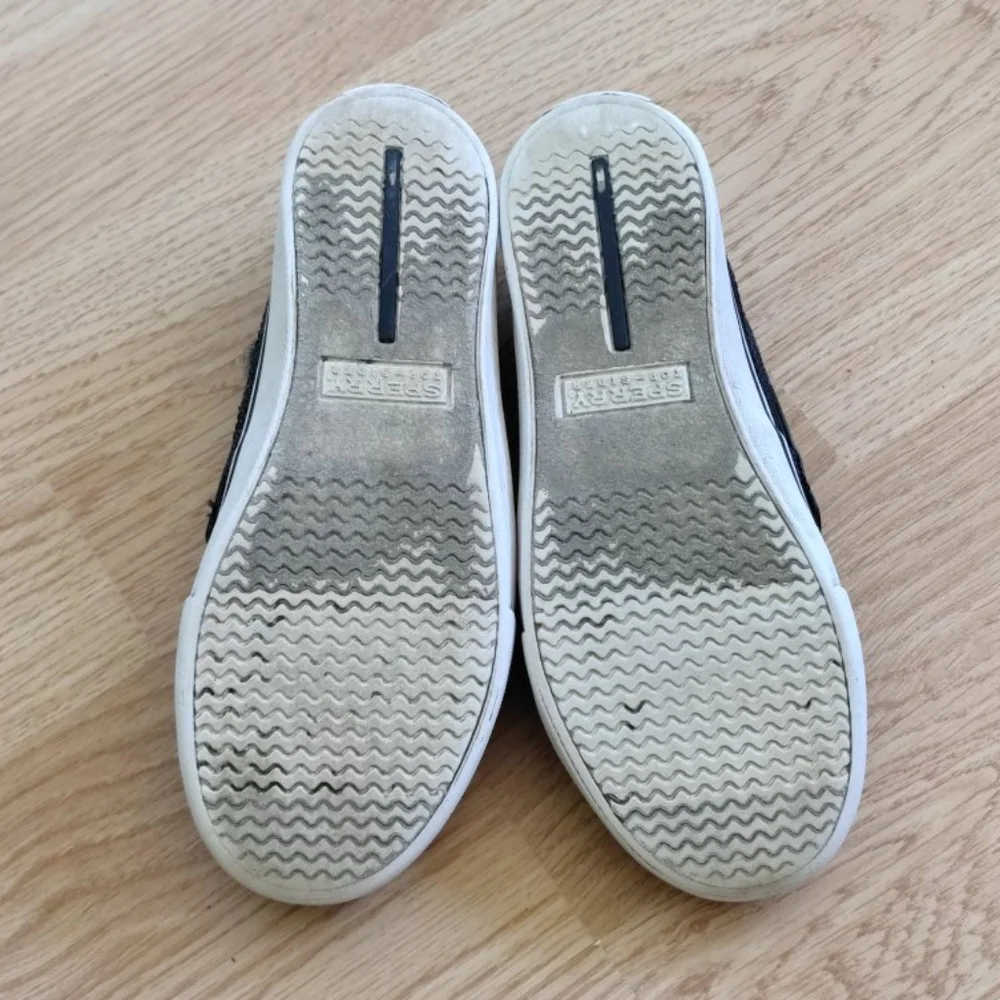 Sperry Top-Sider Bahama Girls Size 13.5 Black Sequin Boat Shoes Loafers
